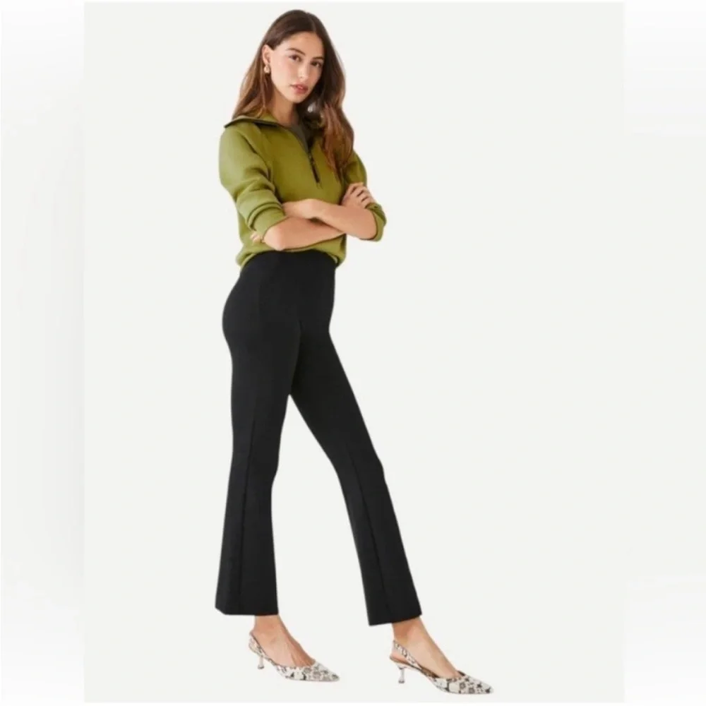 SPANX Super Smooth Perfect Fit Ponte Kick Flare Black trouser pant - Picture 1 of 12